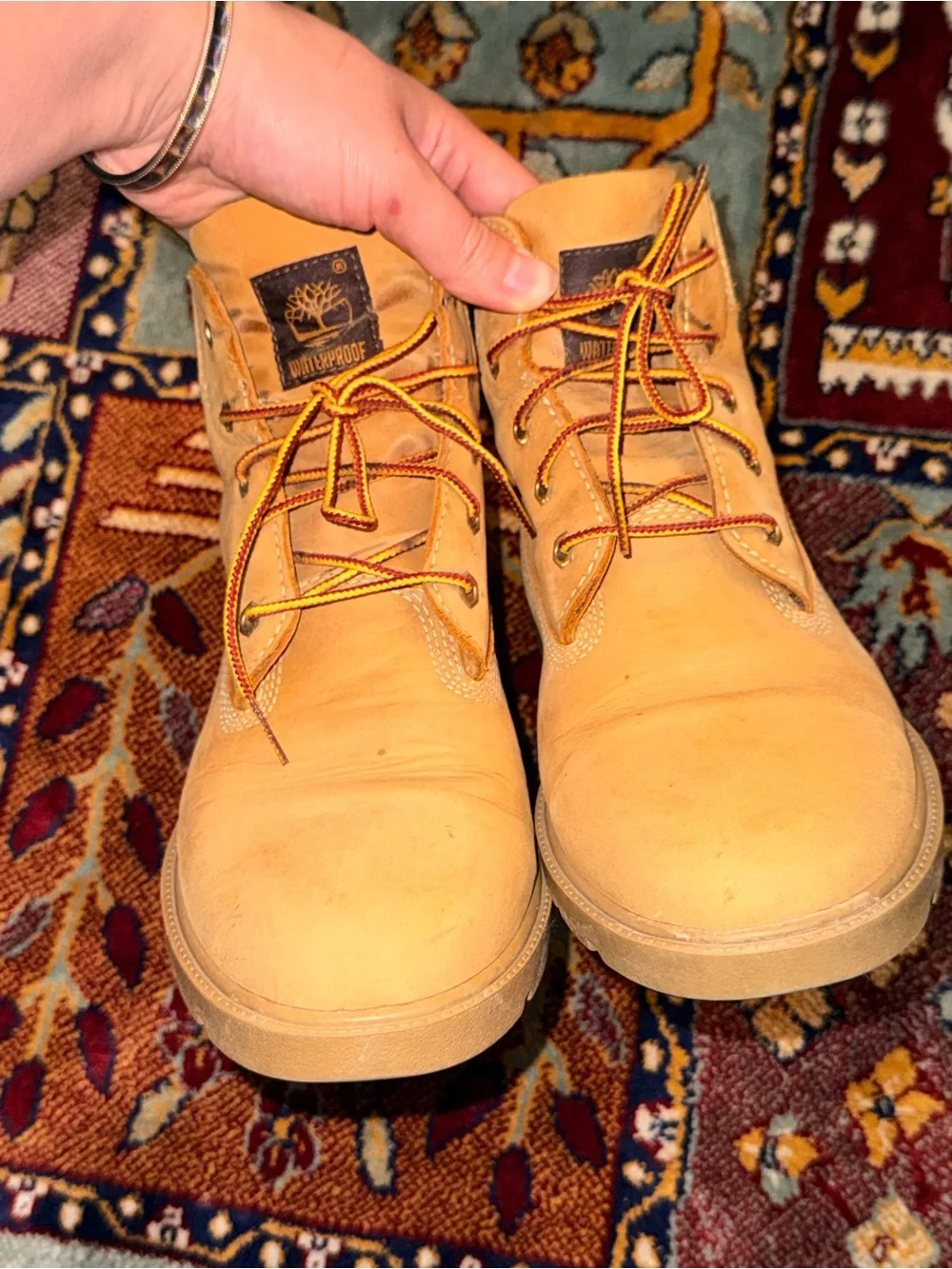 Timberland Kids Wheat Nubuck Lace-Up Boots - Tan & Black